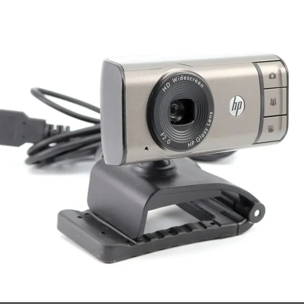 HP Webcam 3100 720p 5mp Hd Wide Screen F2.0 Glass Lens Cam with Clip/Mount
